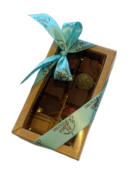 Confezione con varietà di cioccolatini - scatola rettangolare piccola 9x16