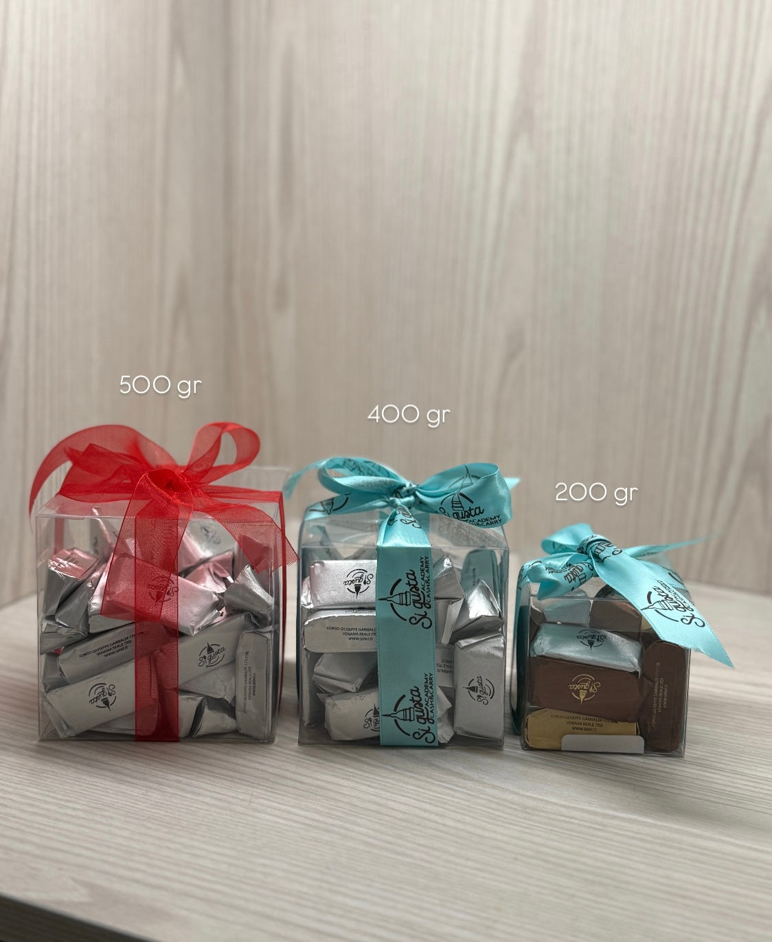 Cubi con Gianduiotti al Cioccolato al LATTE personalizzati con logo SiGusta - 500 gr