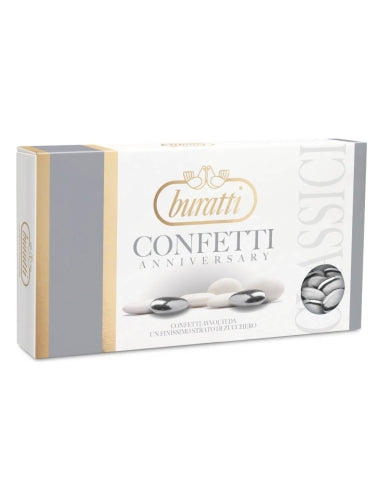 Confetti mandorla e cioccolato fondente argento 1 Kg - Buratti