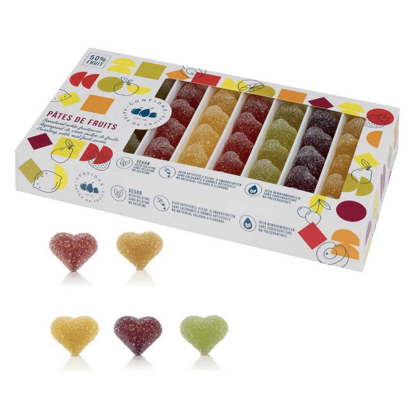 Cuori Assortiti Paste di Frutta 1Kg 74pezzi (Fragola, Albicocca, Limone, Pera, Ribes