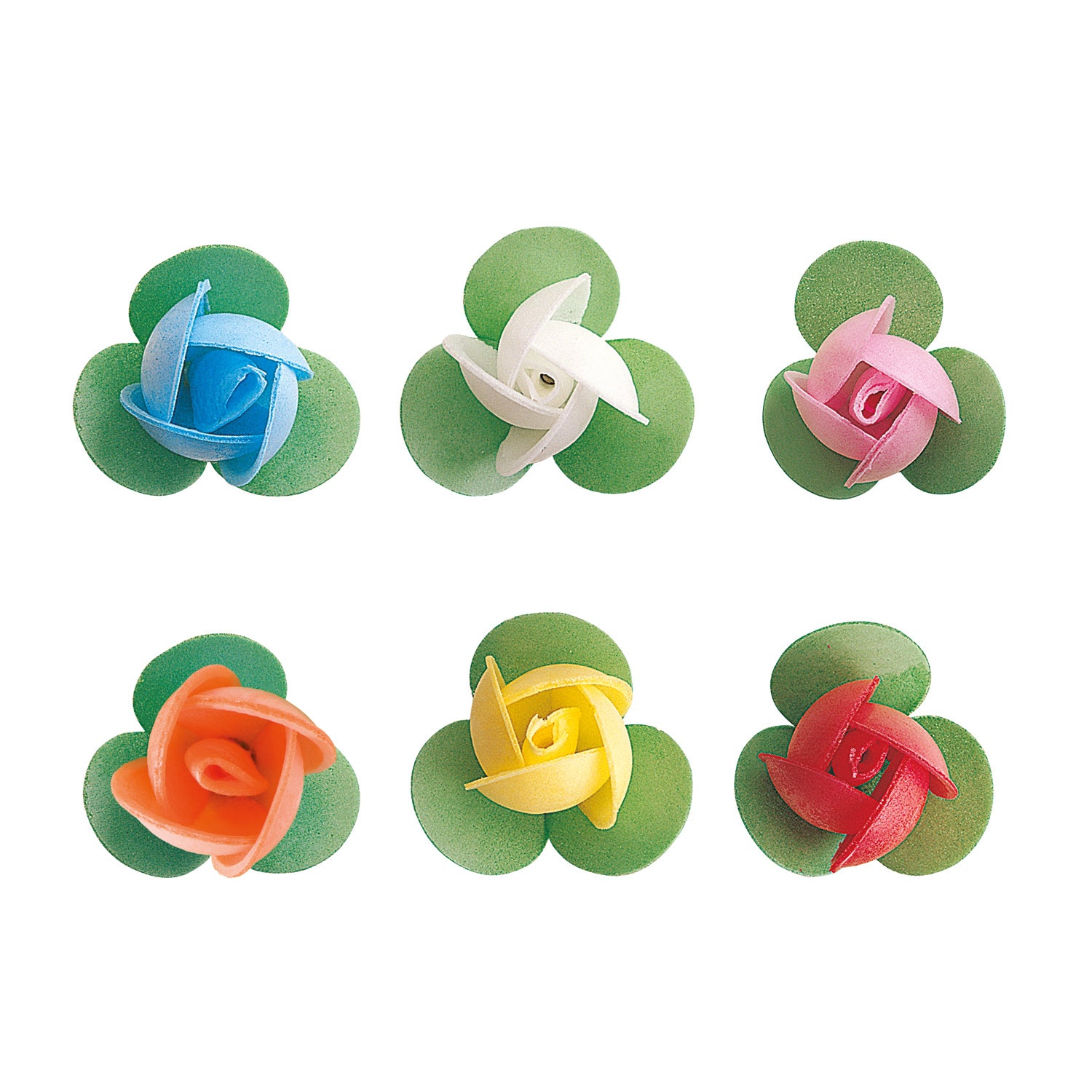 ROSA MINI ASSORTITA CON FOGLIA 3CM 150pezzi