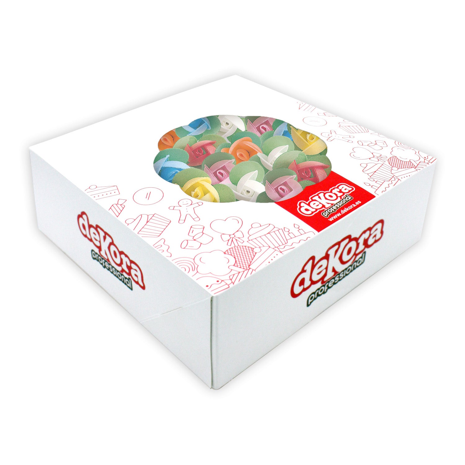 ROSA MINI ASSORTITA CON FOGLIA 3CM 150pezzi