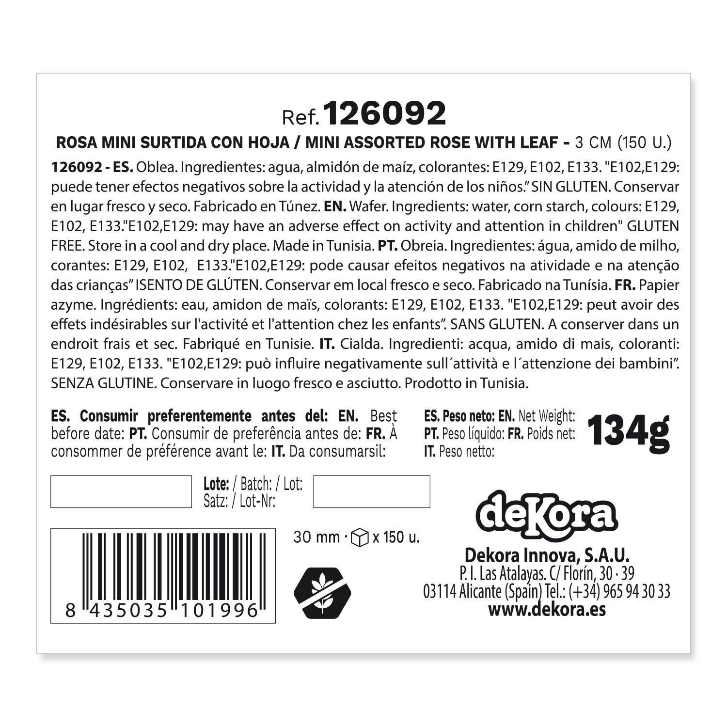 ROSA MINI ASSORTITA CON FOGLIA 3CM 150pezzi