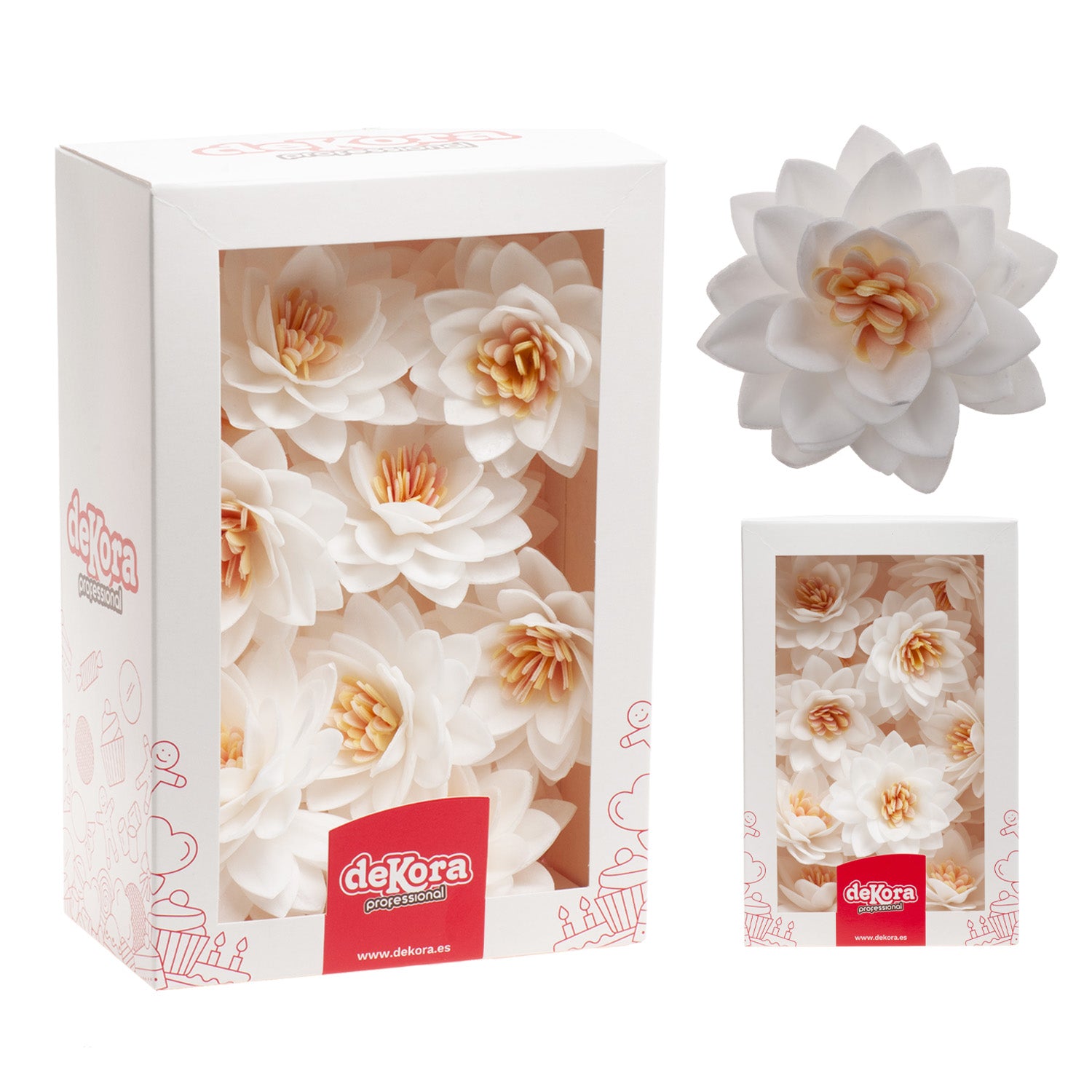 FIORE DI LOTO CIALDA BIANCO 7CM 15pezzi