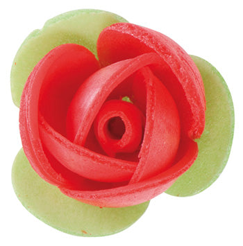 ROSE CIALDA ROSSA CON FOGLIA VERDE 3.5cm 140pezzi