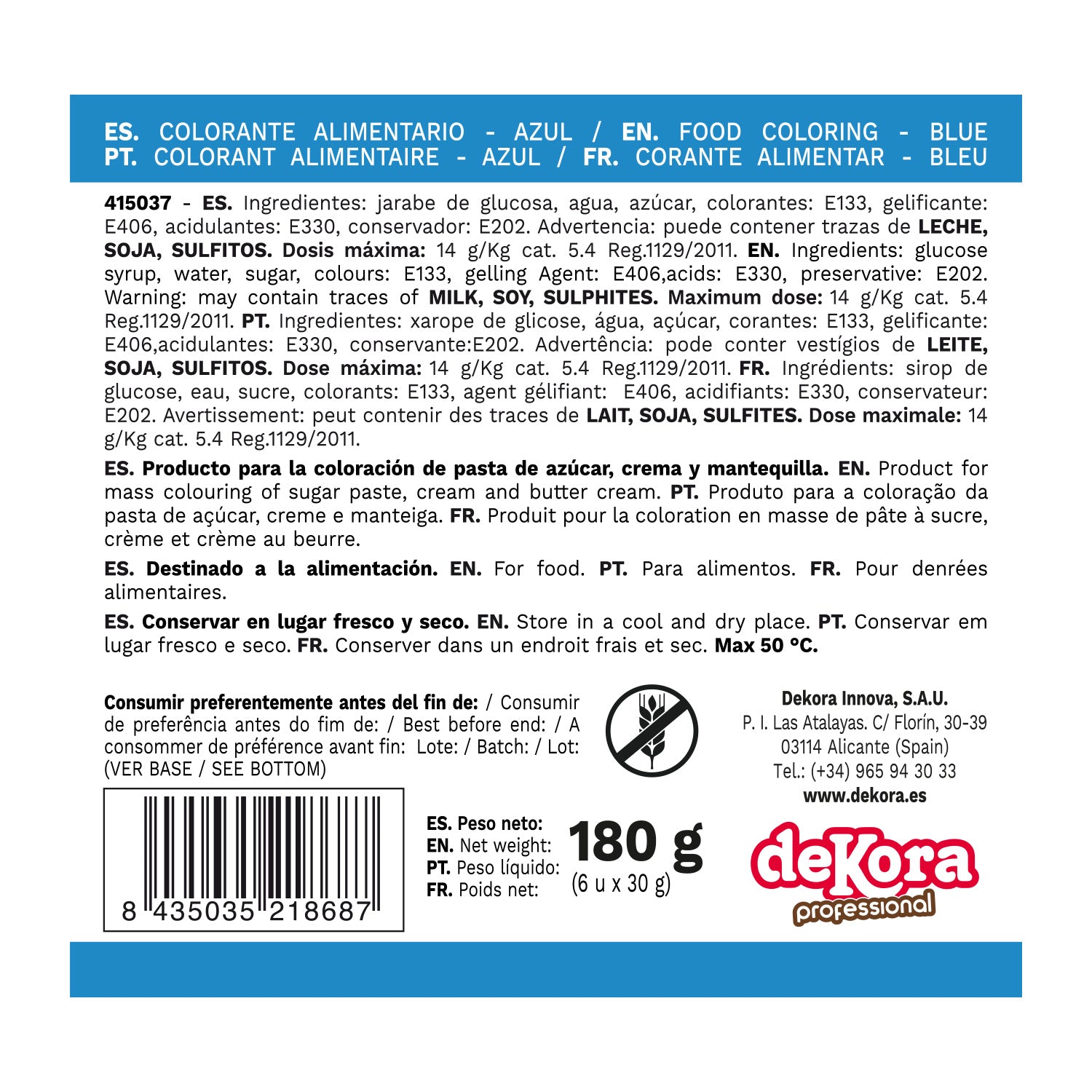 COLORANTE IN PASTA BLU 30gr