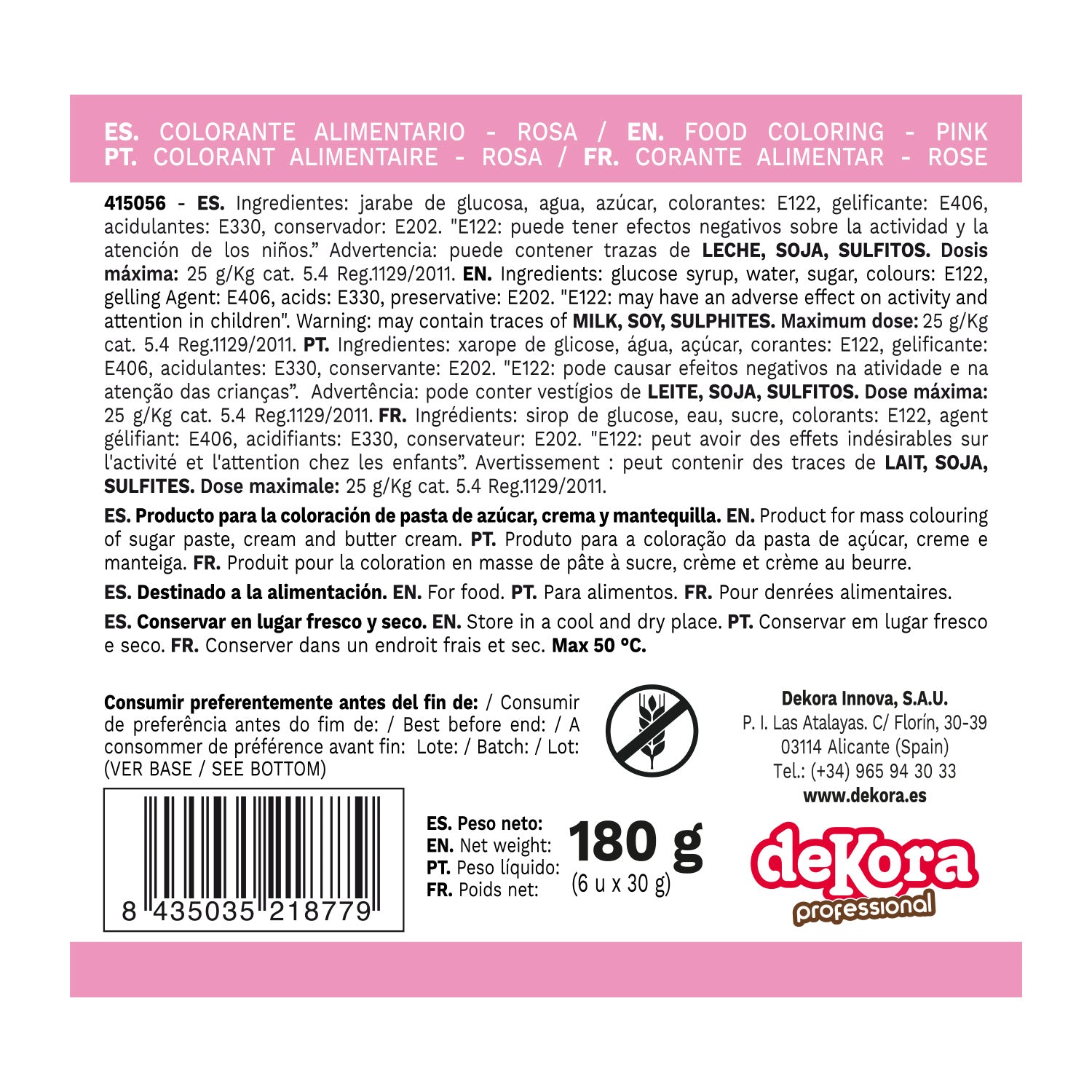 COLORANTE IN PASTA ROSA 30 gr