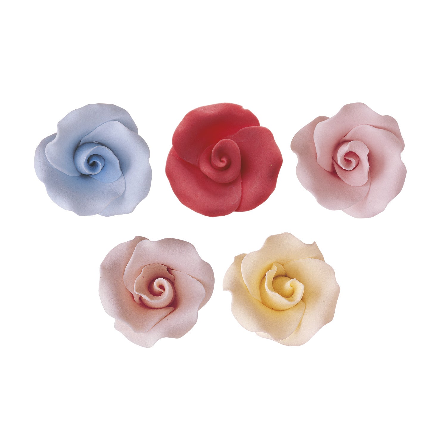 ROSA SPAGNOLA MEDIA PASTA DI ZUCCHERO ASSORTITA 4 CM 36pezzi