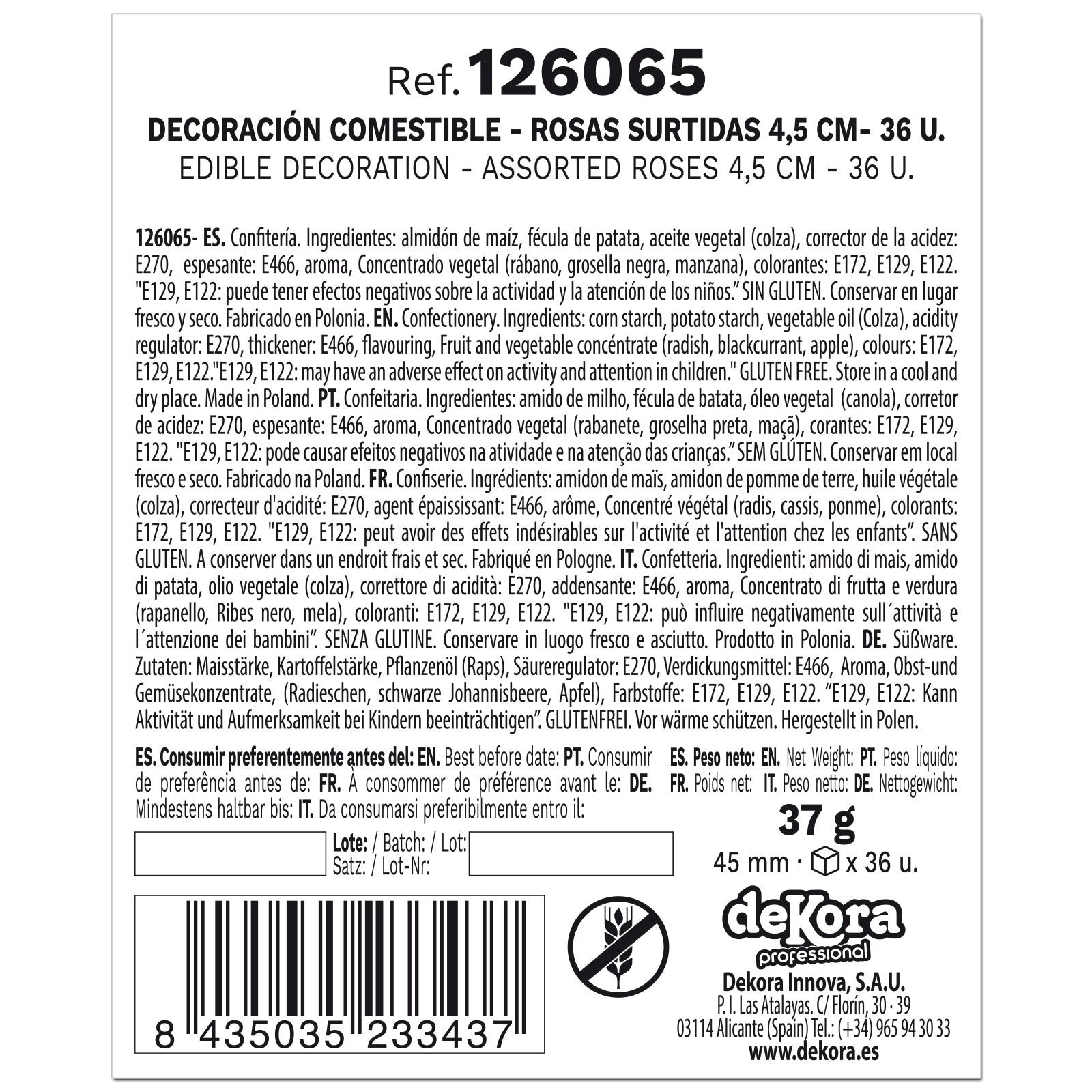 ROSE CIALDA ASSORTITE 4.5 CM 36pezzi