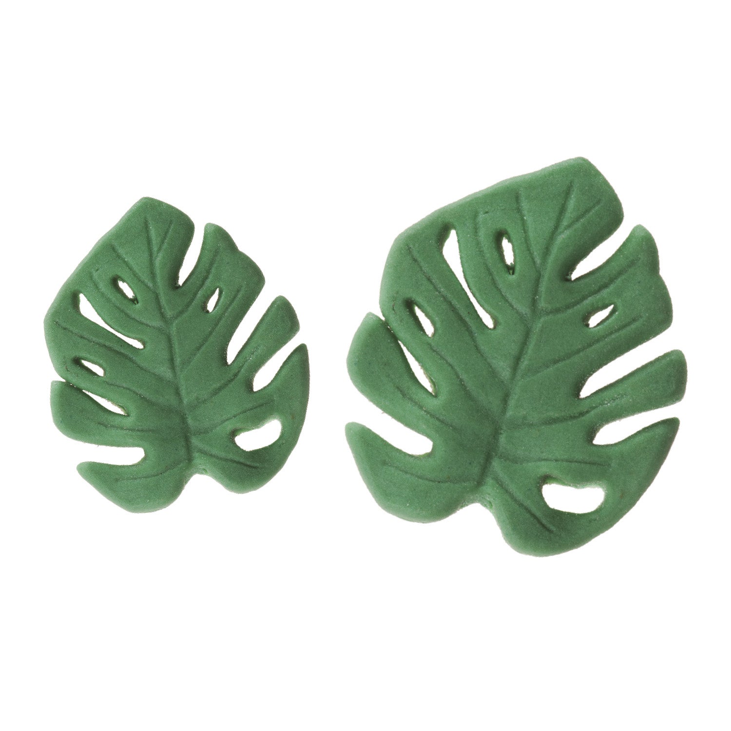 DECORAZIONE PASTA DI ZUCCHERO FOGLIA MONSTERA 4,5 - 6,5CM  67pezzi