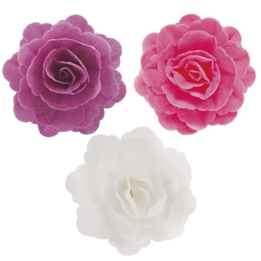 ROSA IN CIALDA COLORI ASSORTITI 7CM 15pezzi