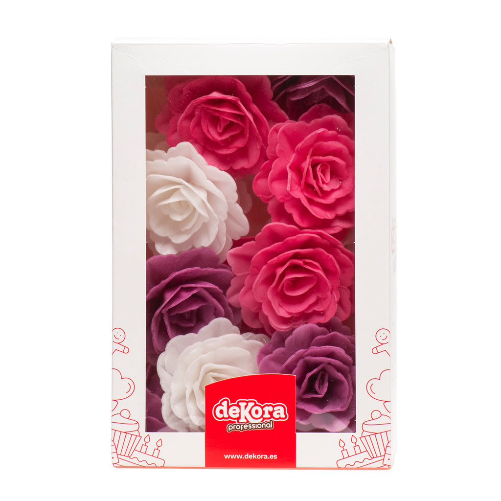 ROSA IN CIALDA COLORI ASSORTITI 7CM 15pezzi