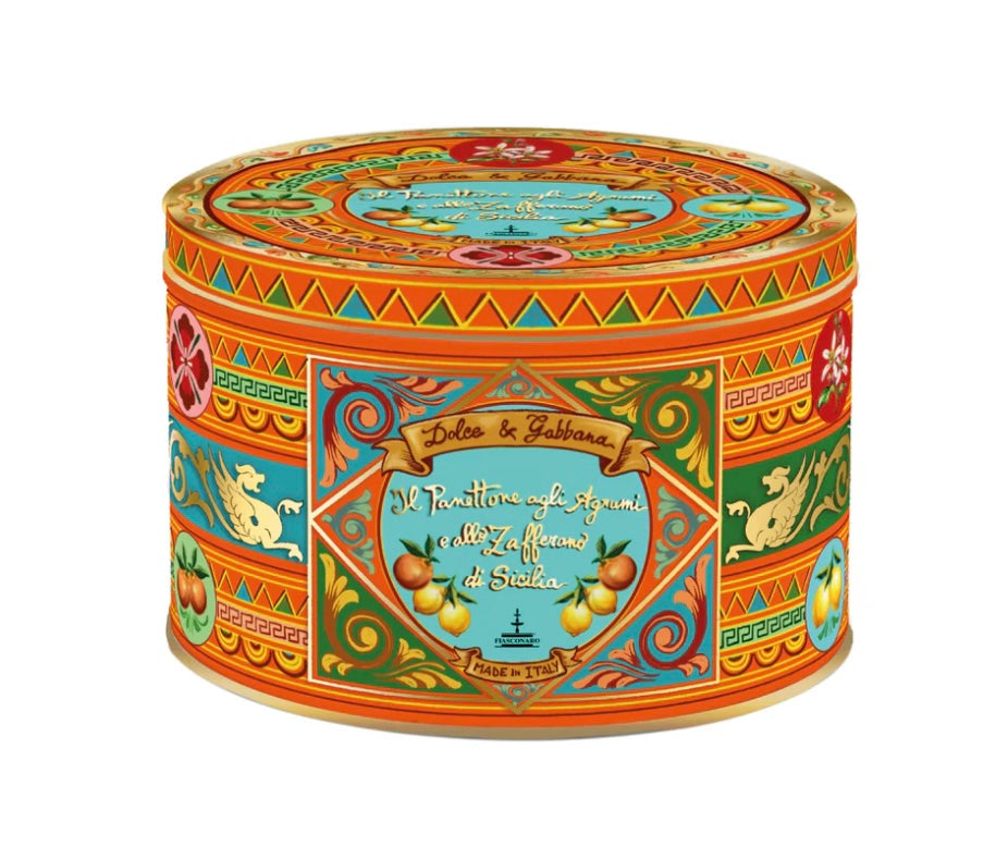Panett. agru+ zaffer. di Sicilia D&G gr. 500 c/cand. agrumi+ zaffer. Fiasconaro - cod. FIASCO111