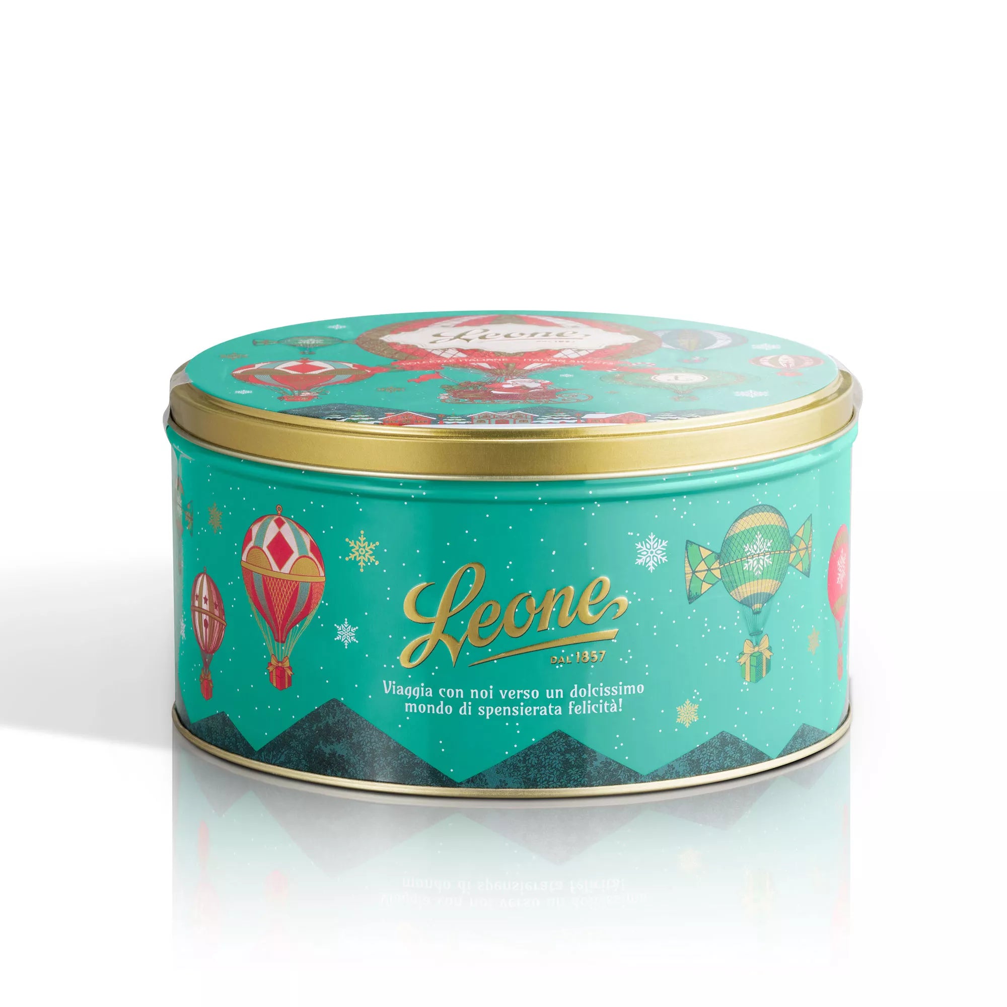 Latta cappelliera con cioccolatini assortiti 450 gr Leone - cod. LEO48