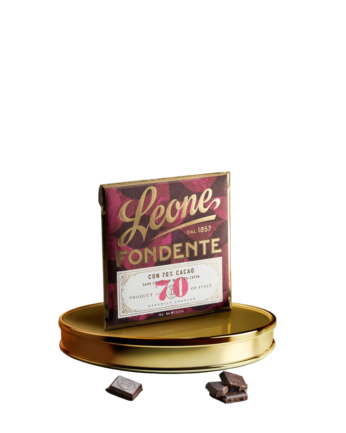 Tavoletta al cioccolato fondente 70% 70gr Leone - cod. LEO52