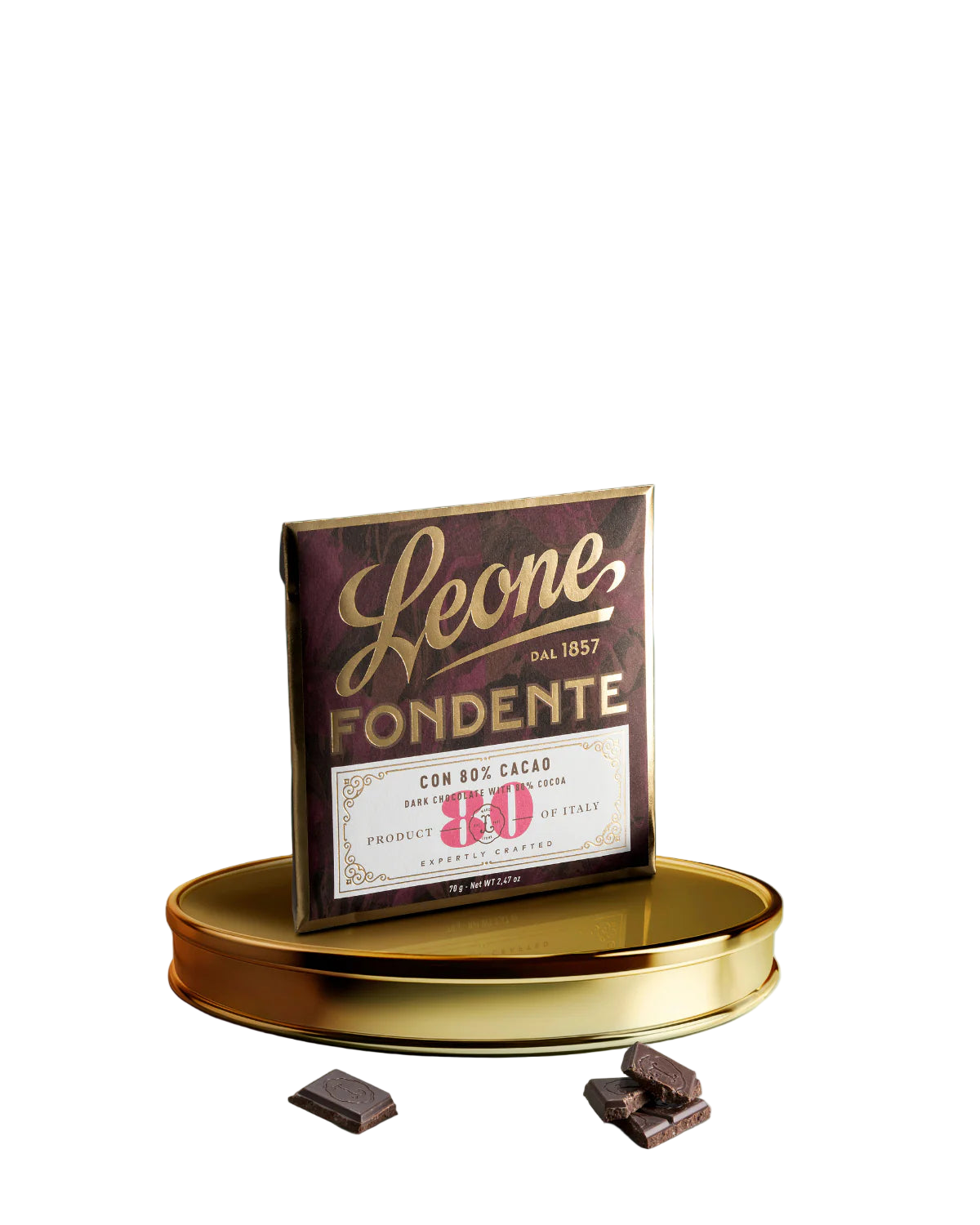 Tavoletta al cioccolato fondente 80% 70gr Leone - cod. LEO53